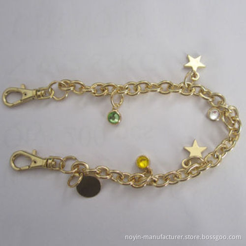 Fashion jewelry chains for handbag accessory with pendant
